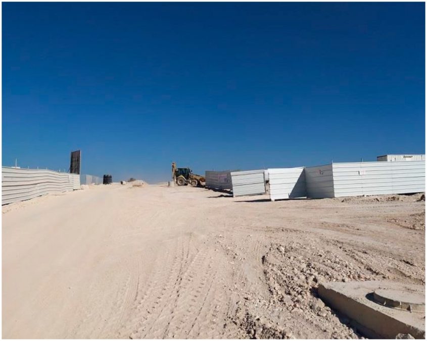 אבק באתר הבניה (צילום: מתוך דוח המשרד להגנת הסביבה מרים אייל מונדרי)